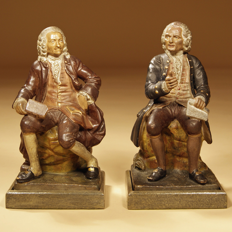 Sculptures of Voltaire & Rousseau